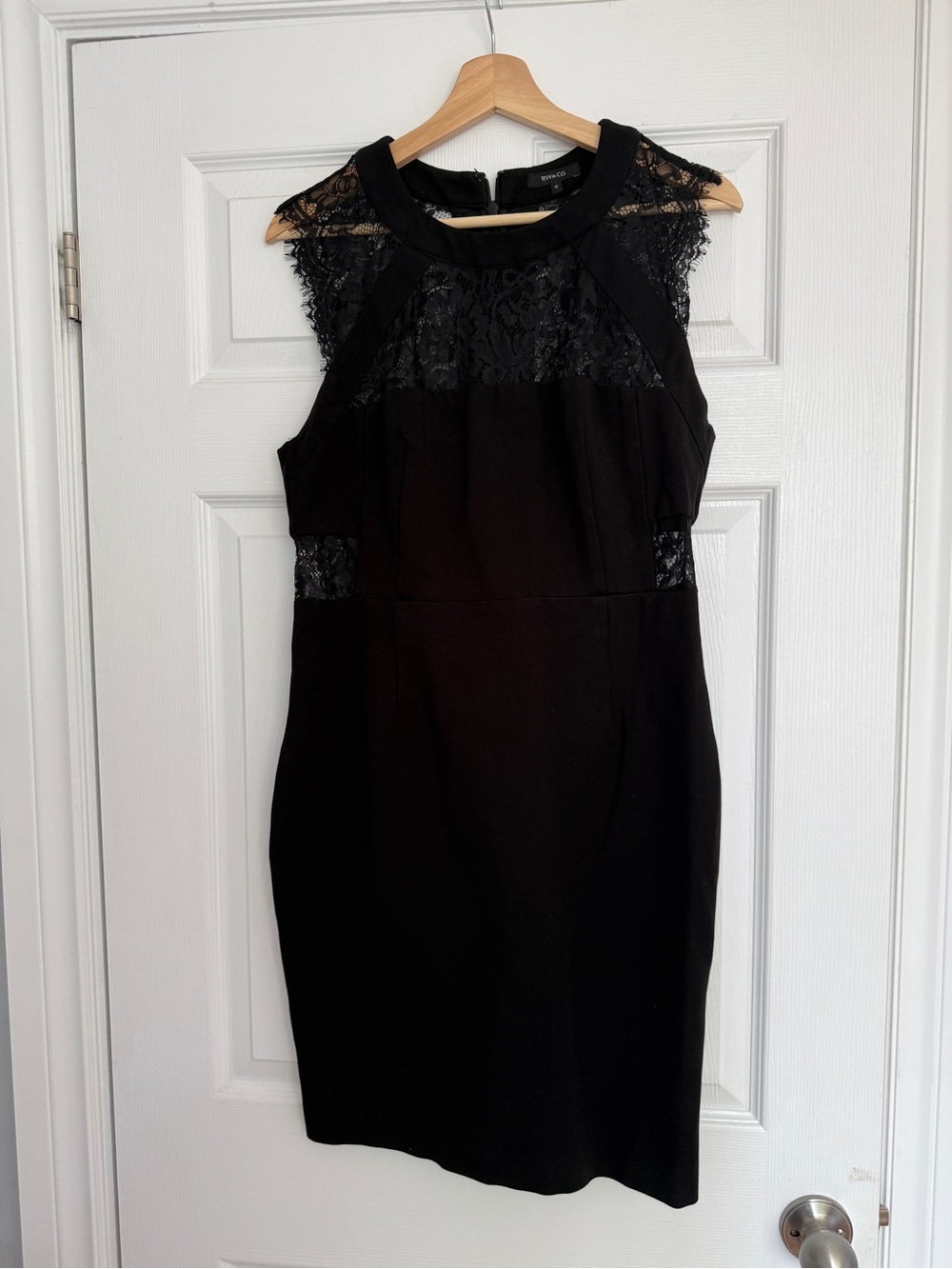 RW&CO. Black Lace-Trim Mini Dress